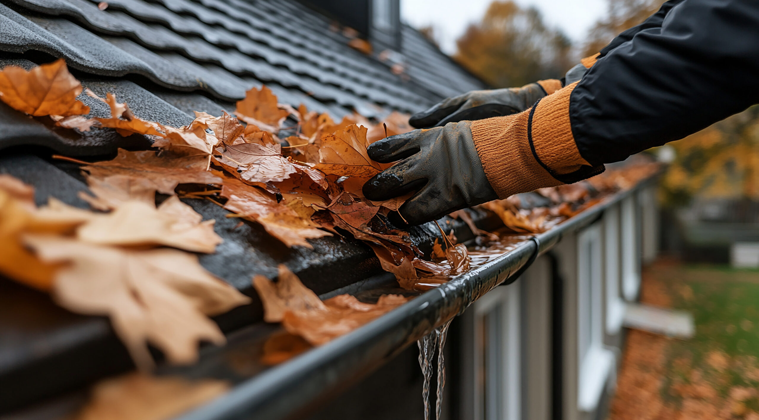 Clean copper gutters